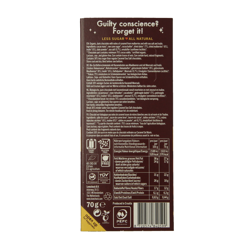 Lovechock Soul caramel sea salt bio - Afbeelding 2