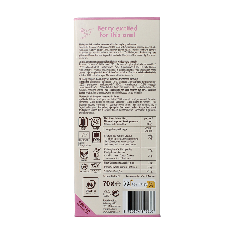 Lovechock Raspberry rosemary bio - Afbeelding 2