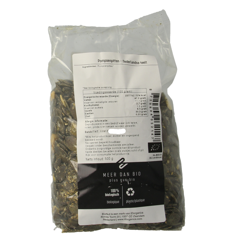 Bionut Pompoenpitten Nederlandse teelt bio - Afbeelding 2