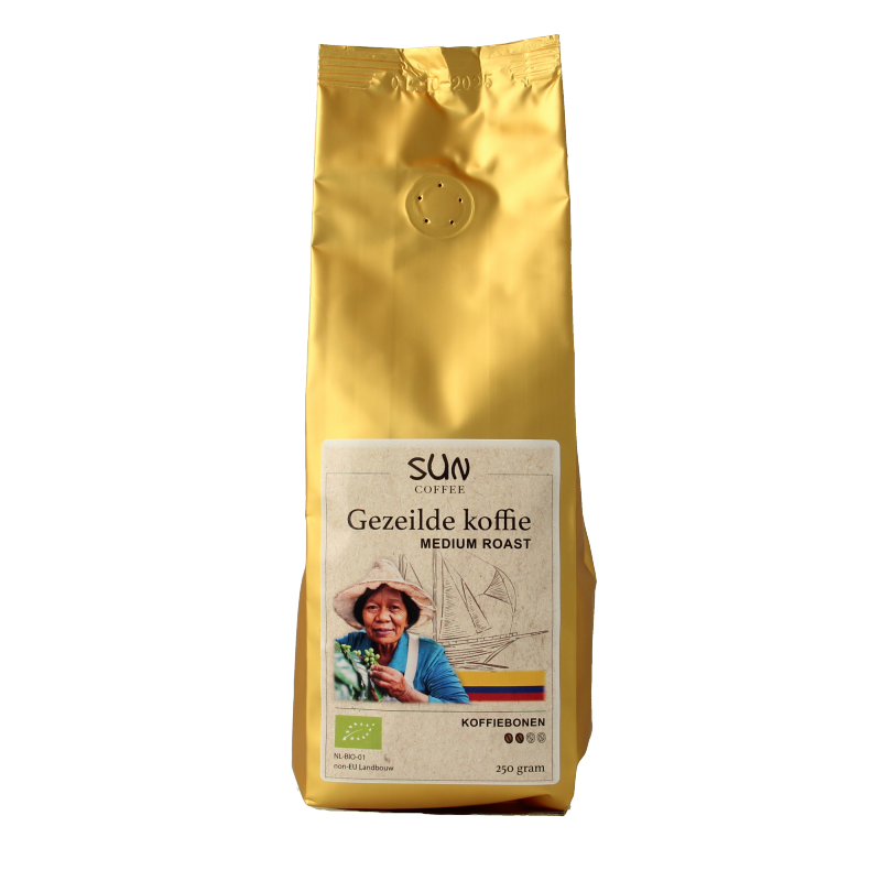 SUN Coffee Gezeilde koffiebonen medium roast bio
