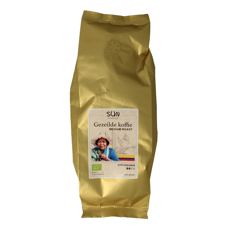 SUN Coffee Gezeilde koffiebonen medium roast bio