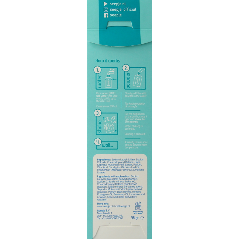 Seepje Handzeep eucalyptus & rozemarijn navulling - Afbeelding 3