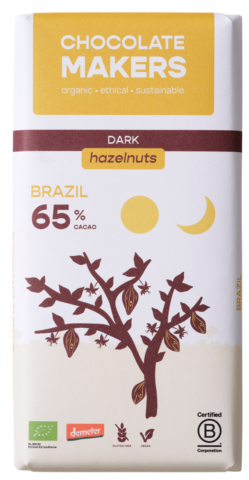 Chocolatemakers Brazil hazelnoot 65% puur demeter bio