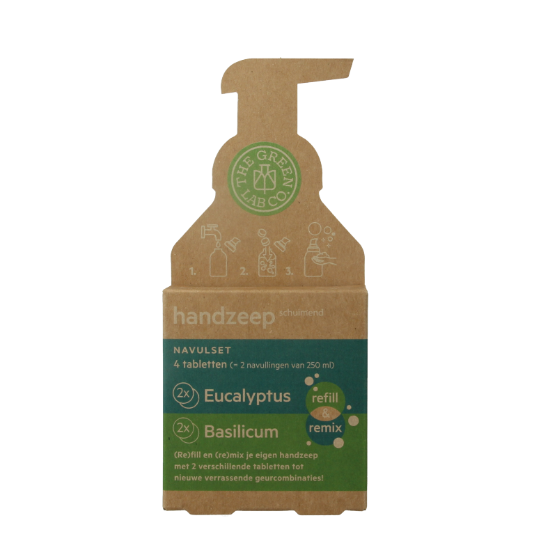 The Green Lab Co Handzeep navulset eucalyptus & basilicum