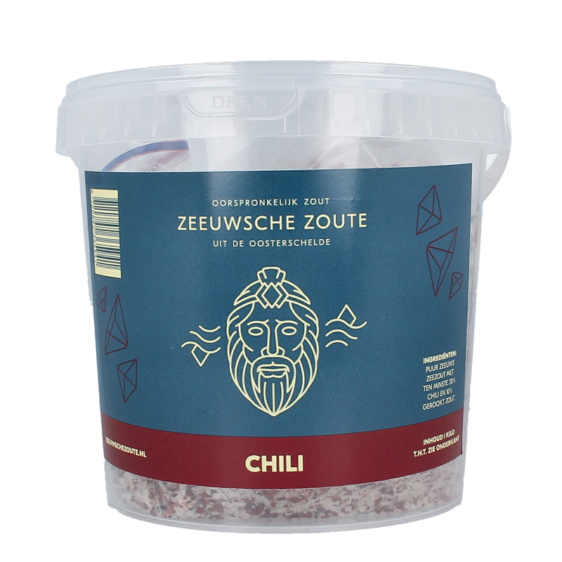 Zeeuwsche Zoute Zout met chili in emmer