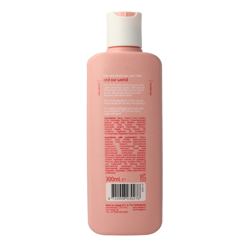 Seepje Showergel white peach and cedarwood - Afbeelding 2