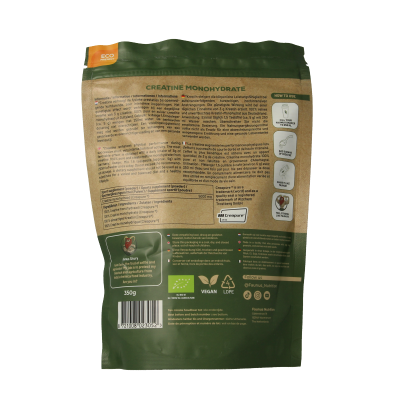Faunus Nutrition Creatine monohydraat creapure - Afbeelding 2