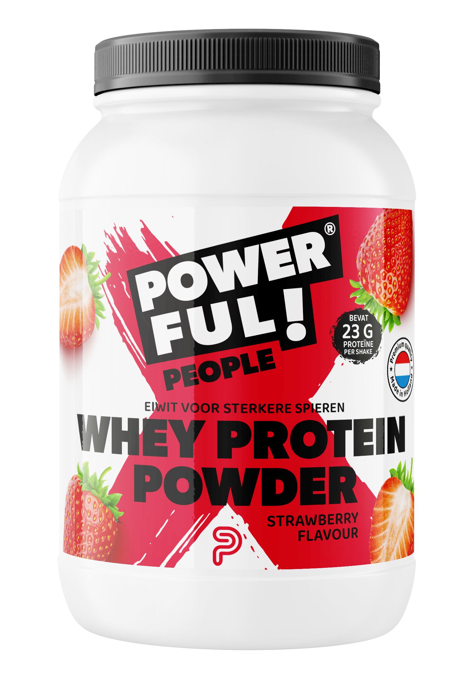 Powerful People Whey protein powder strawberry