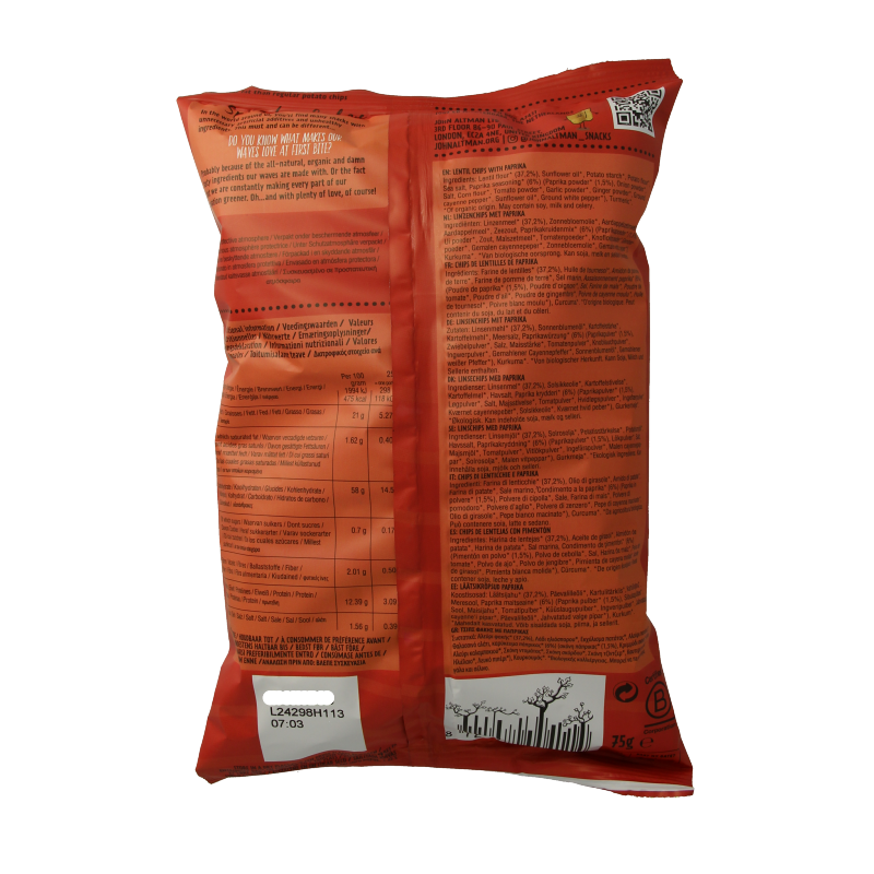 John Altman Linzen chips paprika bio - Afbeelding 2