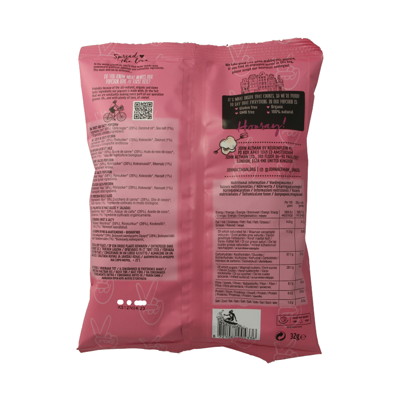 John Altman Popcorn sweet & salty bio - Afbeelding 2