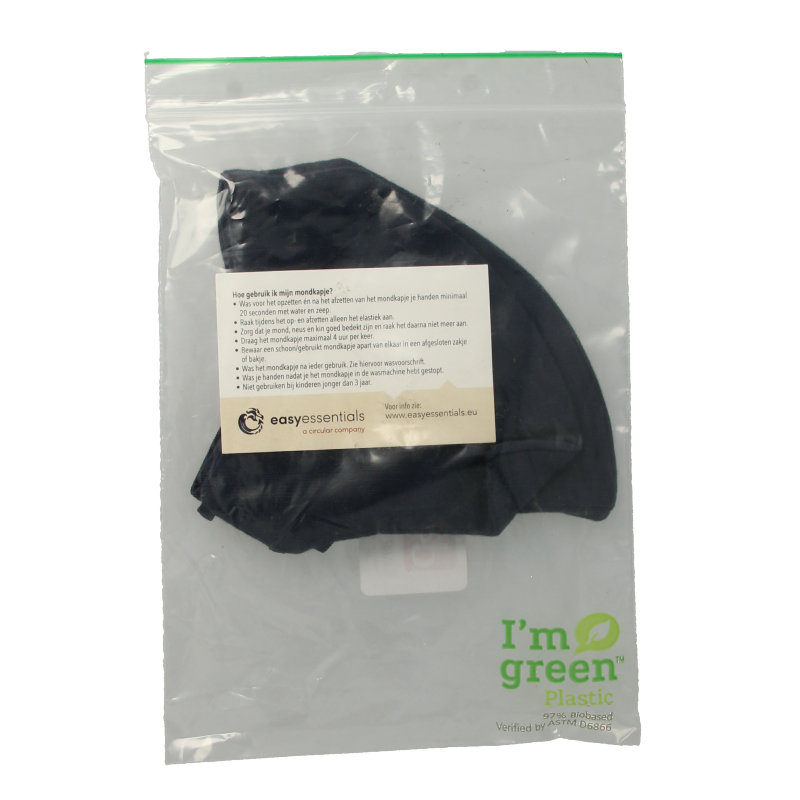 Easyessentials Mondkapje katoen 2-laags navy - Afbeelding 2