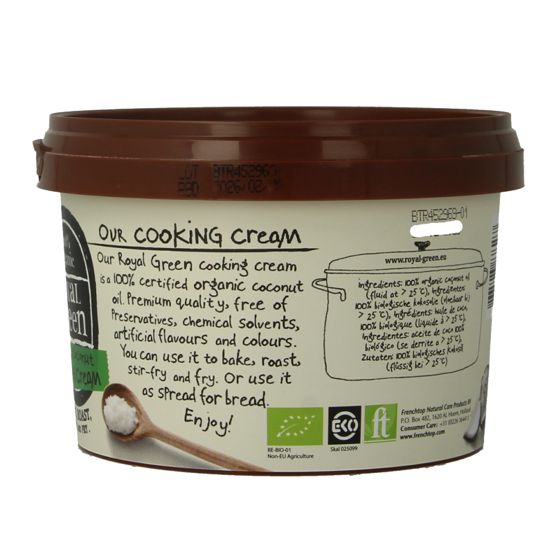 Royal Green Kokos cooking cream odourless bio - Afbeelding 4