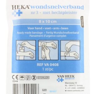Heka Snelverband nr. 3 8 x 10cm steriel