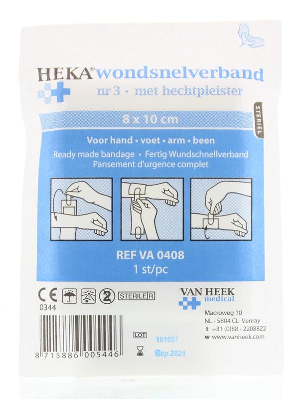 Heka Snelverband nr. 3 8 x 10cm steriel