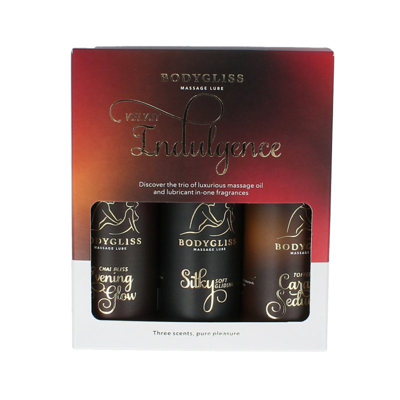 Bodygliss Velvet indulging three-pack travel edition