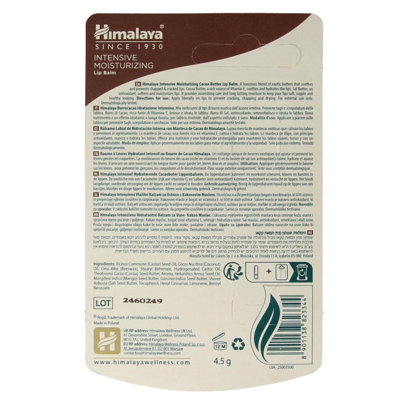 Himalaya Intensive moisturizing cocoa butter lipbalm - Afbeelding 2
