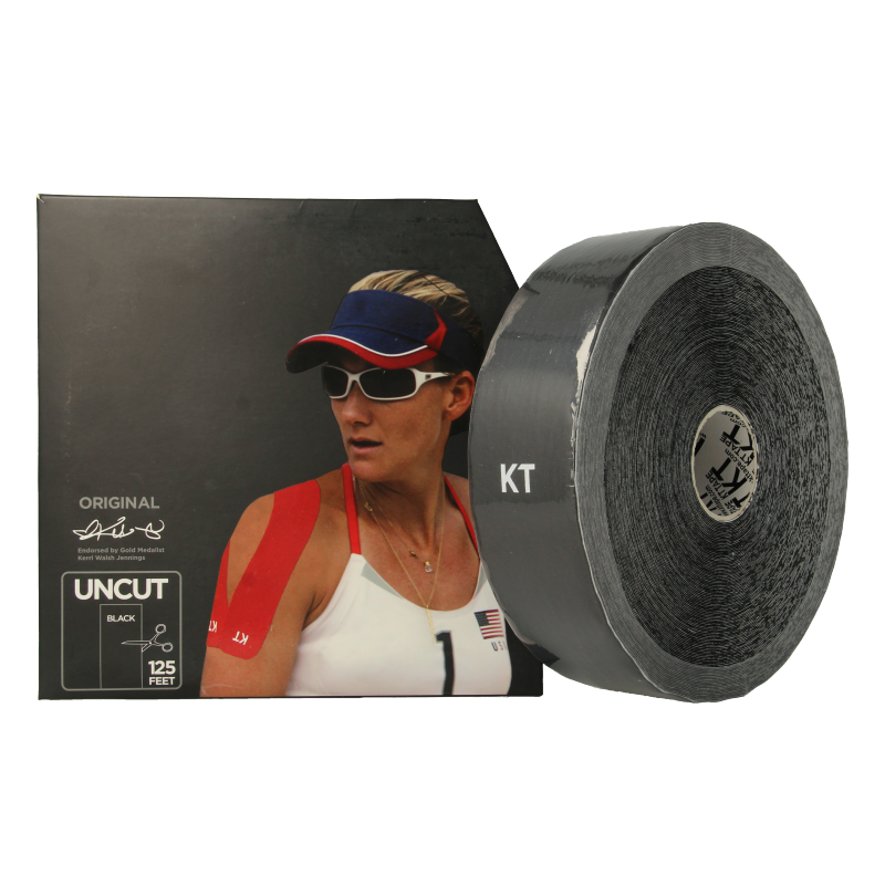 KT Tape Jumbo original roll 38 meter zwart uncut - Afbeelding 2