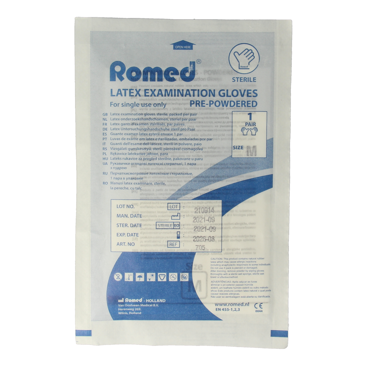 Romed Latex handschoen steriel M