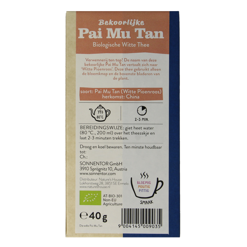 Sonnentor Nobele pai mu tan witte thee los bio - Afbeelding 4