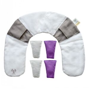 Lichtwesen Liwe nekkussen met 2 bergkristal 2 rozenkwarts