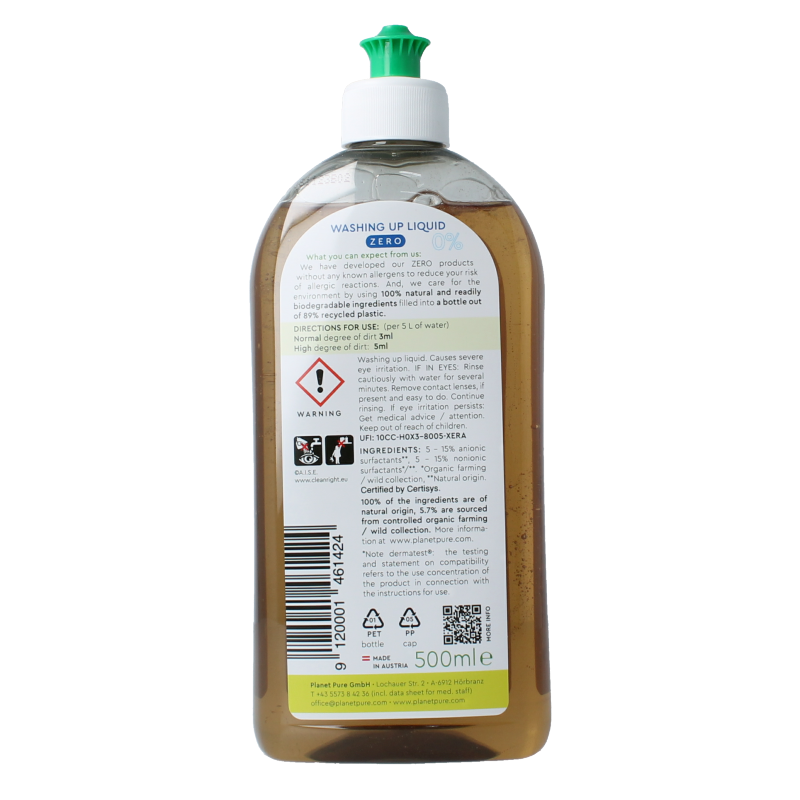 Planet Pure Afwasmiddel 0% zero - Afbeelding 2