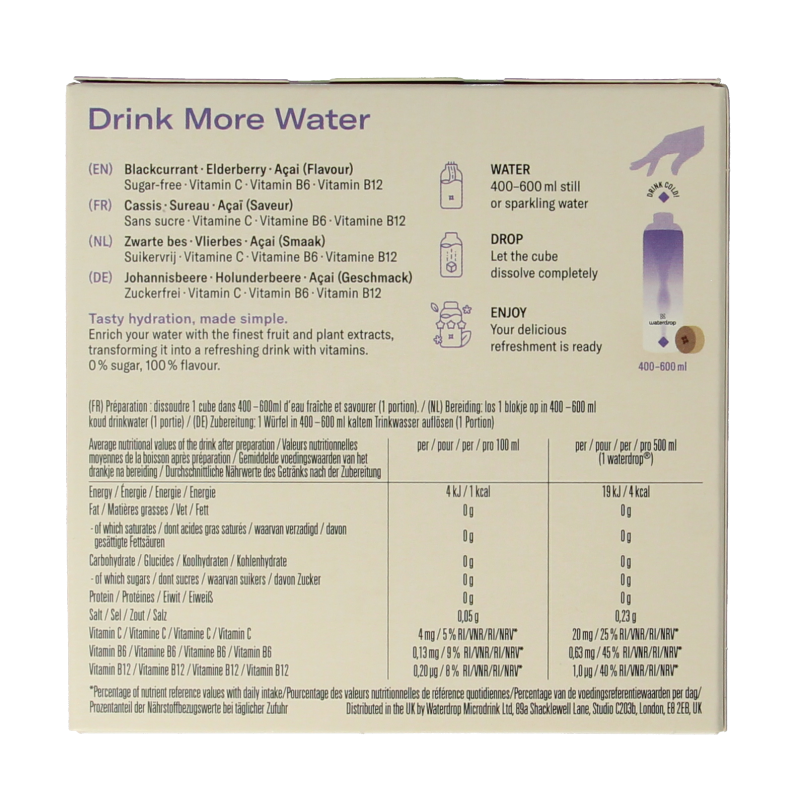 Waterdrop Microdrink boost blackcurrant bruistabletten - Afbeelding 3