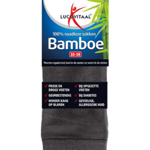 Lucovitaal Bamboe sok lang antraciet  maat 39-42