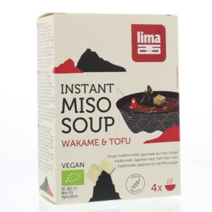 Lima Instant miso soep wakame tofu 4 x 10 gram bio