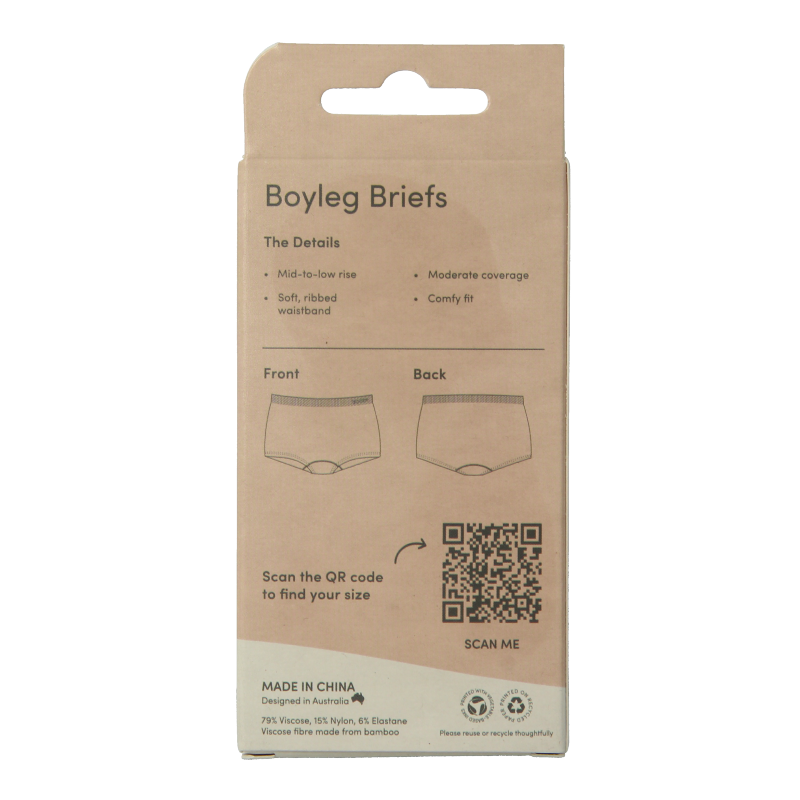 Boody Boyleg damesslip zwart M - Afbeelding 3