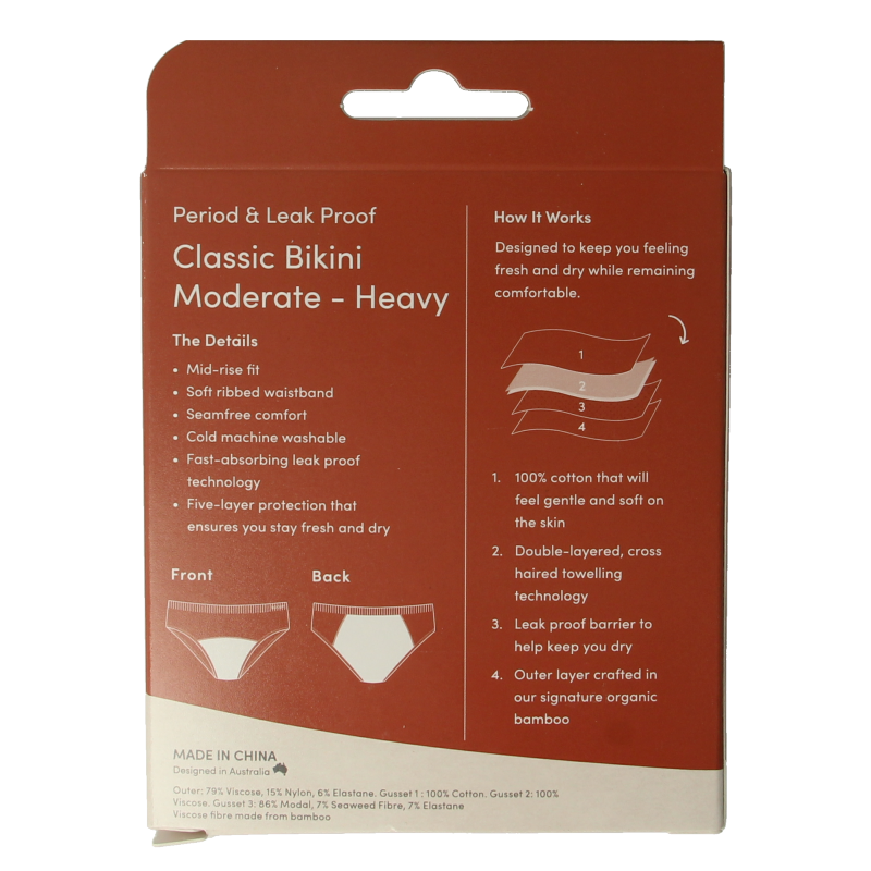 Boody Menstruatieondergoed bikinislip zwart norm/hevig M - Afbeelding 4