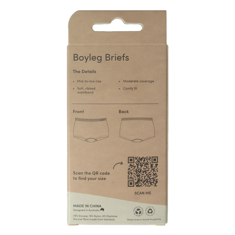 Boody Boyleg damesslip zwart L - Afbeelding 3