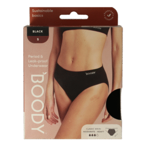 Boody  Menstruatieondergoed bikinislip zwart norm/hevig S