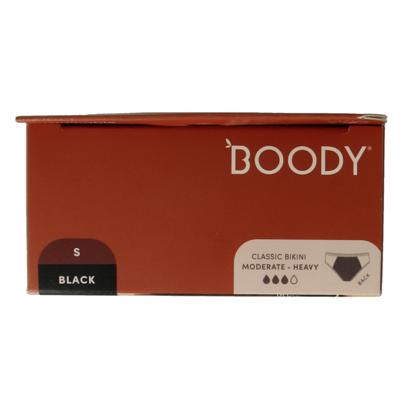 Boody Menstruatieondergoed bikinislip zwart norm/hevig S - Afbeelding 3