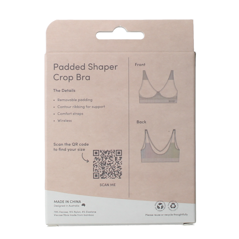 Boody Padded shaper crop BH blush L - Afbeelding 3