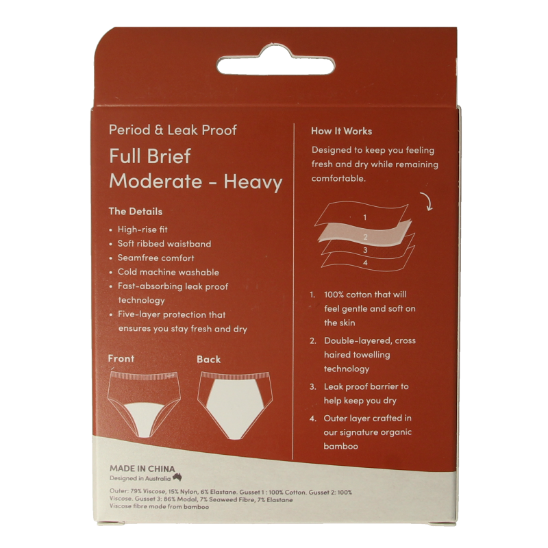 Boody Menstruatieondergoed tailleslip zwart normaal/hevi - Afbeelding 4