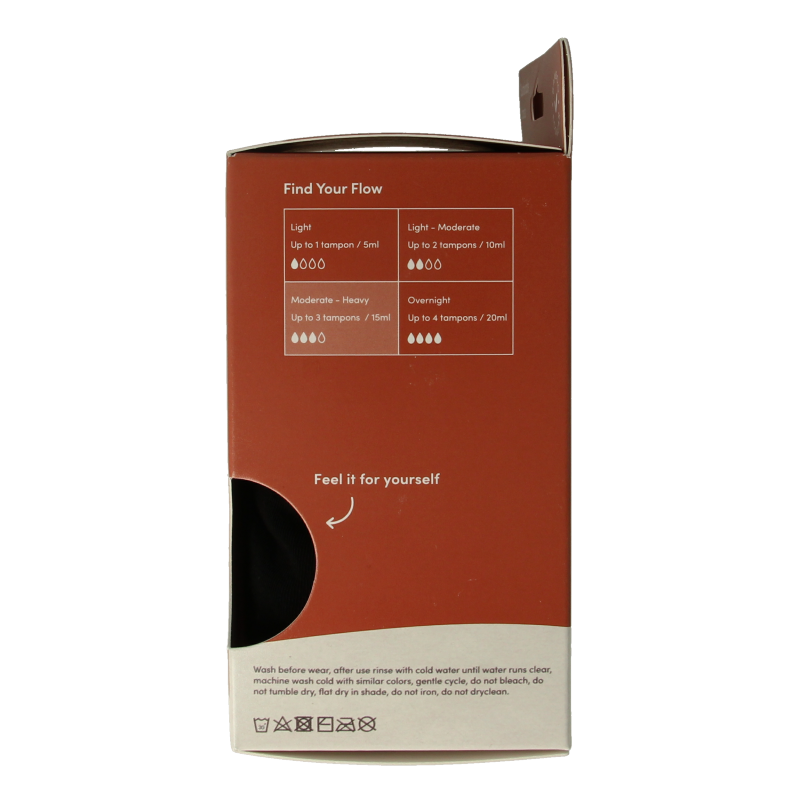 Boody Menstruatieondergoed tailleslip zwart normaal/hevi - Afbeelding 5