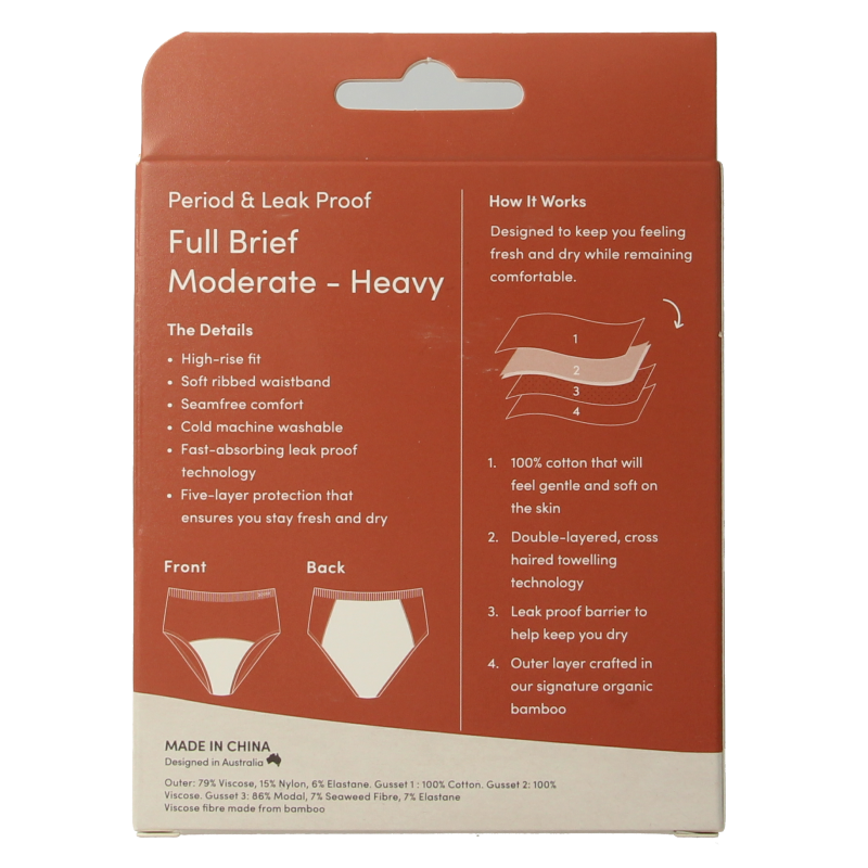 Boody Menstruatieondergoed tailleslip zwart normaal L - Afbeelding 3