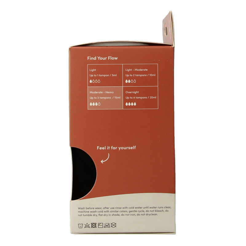 Boody Menstruatieondergoed tailleslip zwart normaal L - Afbeelding 4