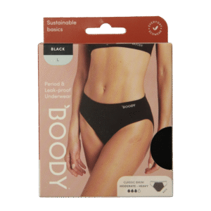 Boody  Menstruatieondergoed bikinislip zwart normaal L