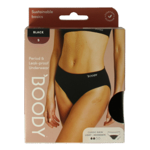 Boody  Menstruatieondergoed bikinislip zwart licht/norm S