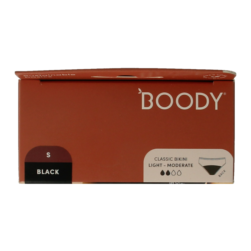 Boody Menstruatieondergoed bikinislip zwart licht/norm S - Afbeelding 3