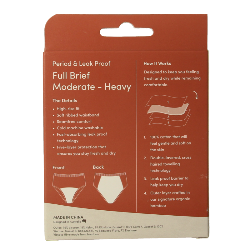 Boody Menstruatieondergoed bikinislip zwart lich/norm S - Afbeelding 4