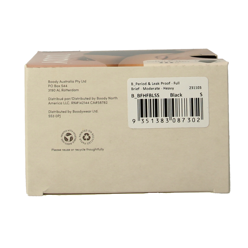 Boody Menstruatieondergoed bikinislip zwart lich/norm S - Afbeelding 6