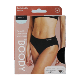 Boody  Menstruatieondergoed bikinislip zwart lich/norm L