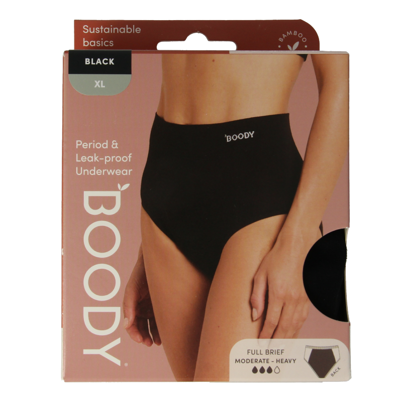 Boody Menstruatie ondergoed zwart normaal maat XL