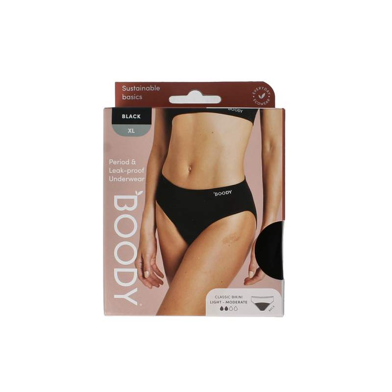 Boody Menstruatieondergoed bikinislip zwart licht XL