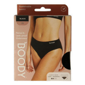 Boody  Menstruatieondergoed bikinislip zwart lich/norm XS