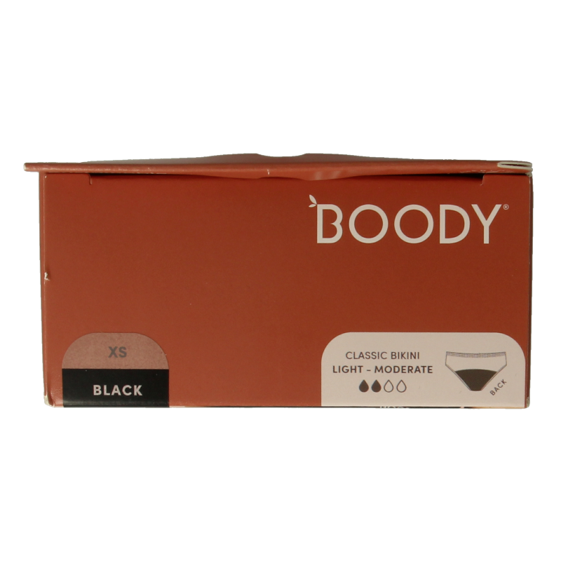 Boody Menstruatieondergoed bikinislip zwart lich/norm XS - Afbeelding 3