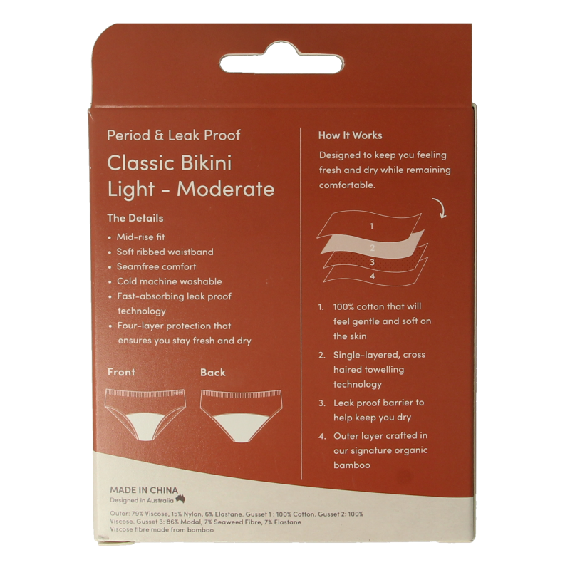 Boody Menstruatieondergoed bikinislip zwart lich/norm XS - Afbeelding 4