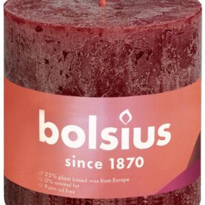 Bolsius Rustiekkaars shine 100/100 velvet red